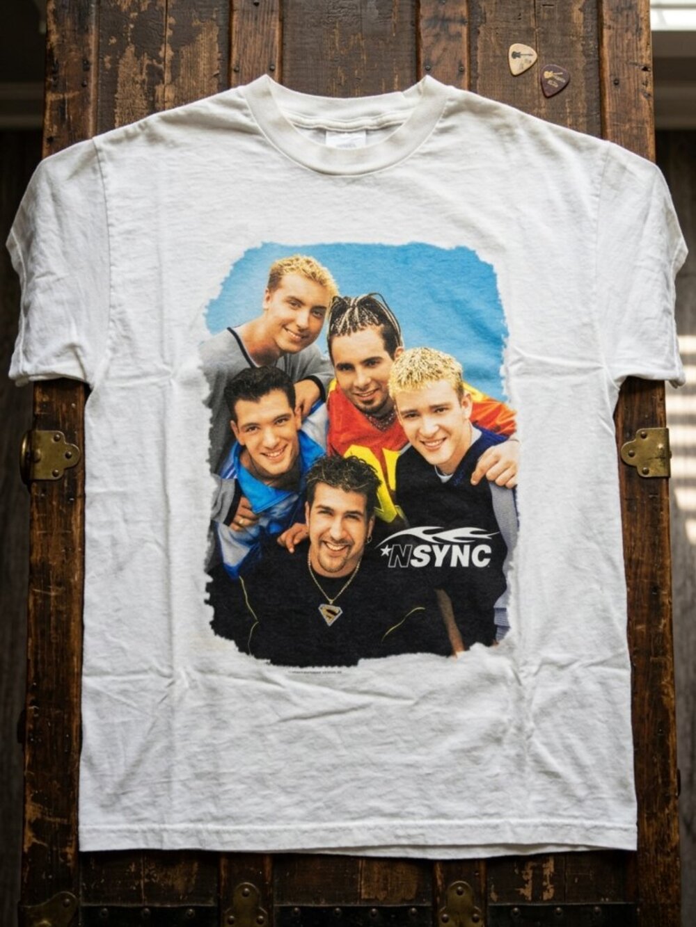 Vintage NSYNC Boy Band Graphic Tee Retro Y2K Pop Music Shirt White Tee